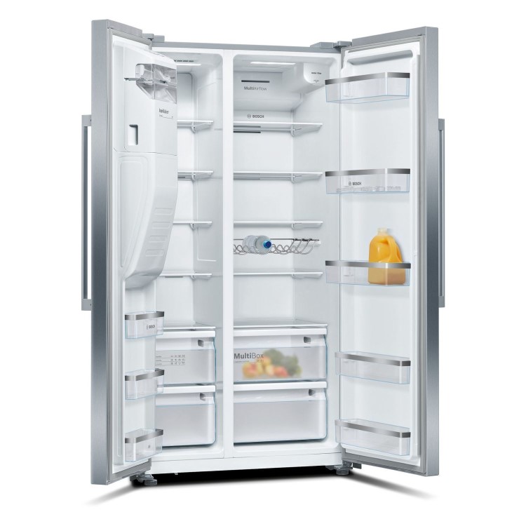 Bosch 533 Litre Side-By-Side American Fridge Freezer - Stainless steel