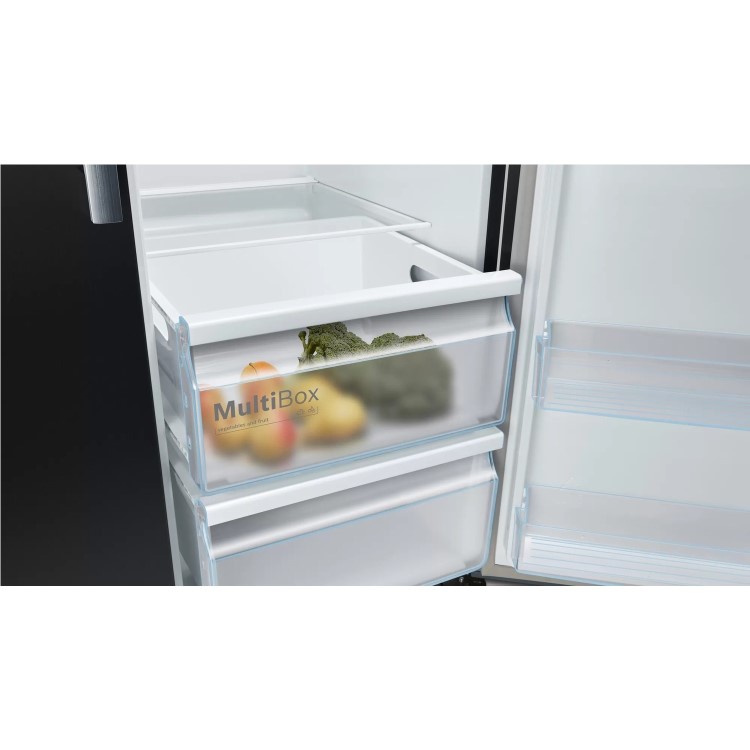 Refurbished Bosch KAD93VBFPG Freestanding 533 Litre Frost Free American Fridge Freezer Black