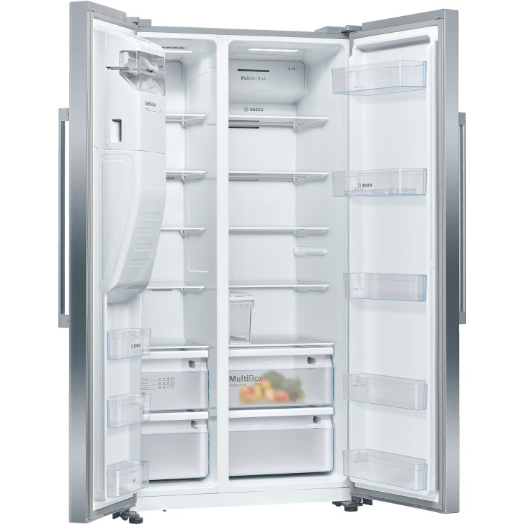 Bosch Series 6 533 Litre Side-By-Side American Fridge Freezer- Stainless Steel 