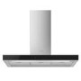 Smeg 90cm Chimney Hood - Stainless Steel with Black Glass