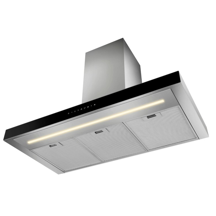 Smeg 90cm Chimney Hood - Stainless Steel with Black Glass