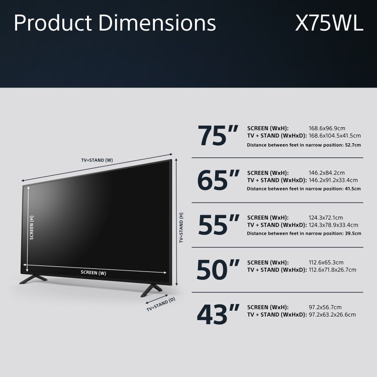 Sony BRAVIA X75W Smart 43 inch 4K Ultra HD LED TV