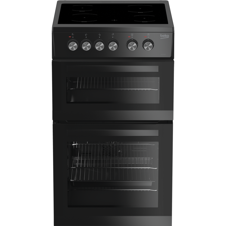 Beko 50cm Double Oven Electric Cooker - Black