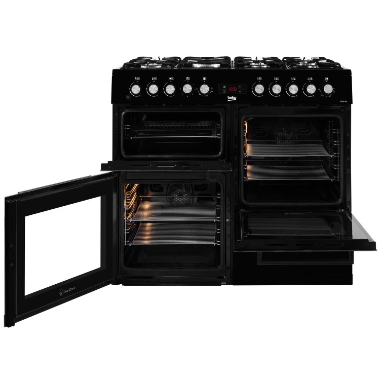 Beko 100cm Dual Fuel Range Cooker - Black