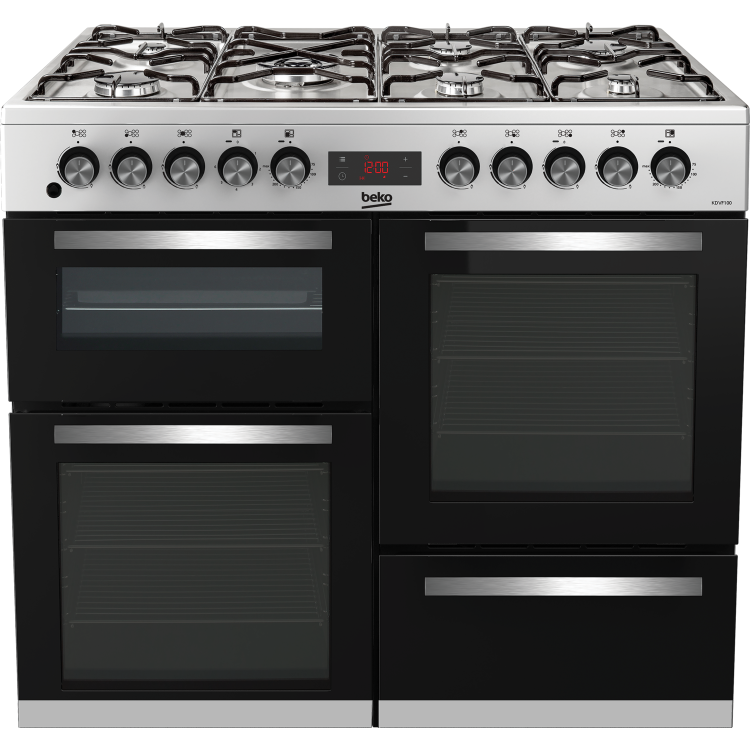 Beko 100cm Dual Fuel Range Cooker - Stainless Steel