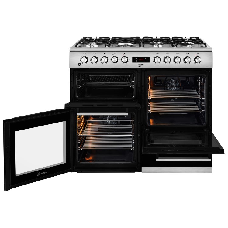 Beko 100cm Dual Fuel Range Cooker - Stainless Steel