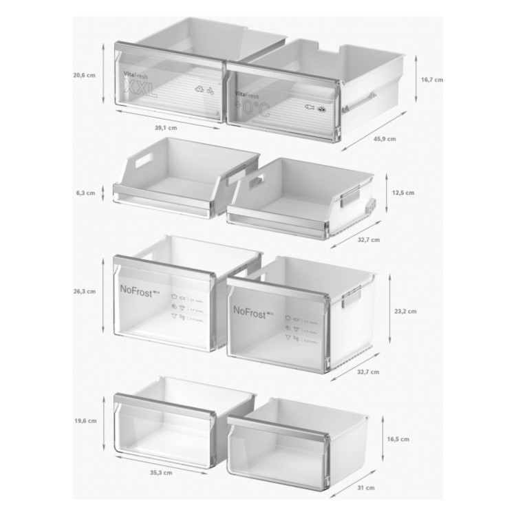 Bosch Series 6 574 Litre Four Door American Fridge Freezer - Inox