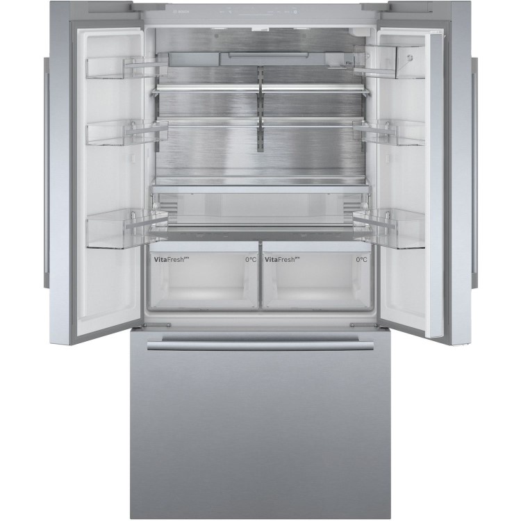 Bosch Series 8 573 Litre French Style American Freestanding Fridge Freezer - Easyclean Stainless Steel