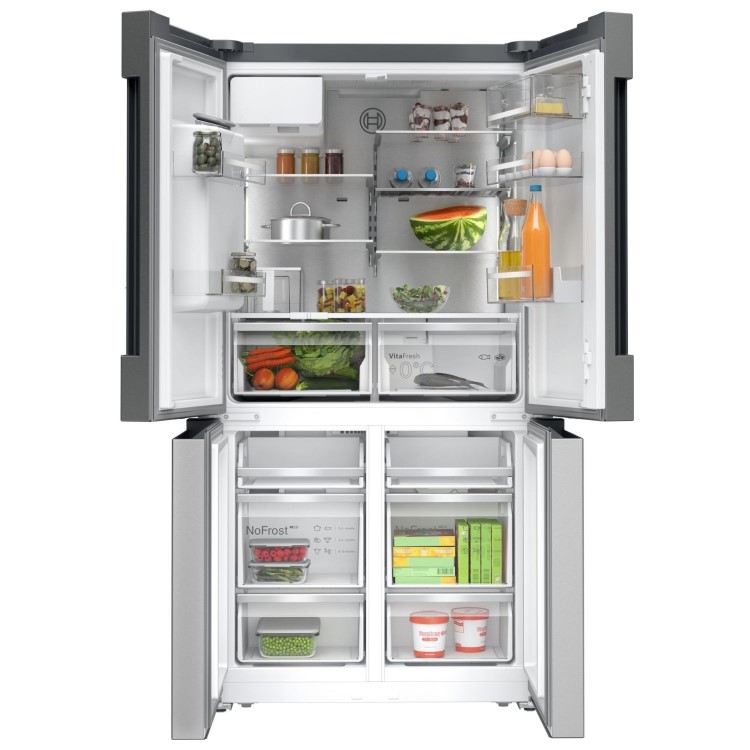 Bosch Series 6 574 Litre Four Door Freestanding Fridge Freezer - Brushed Steel