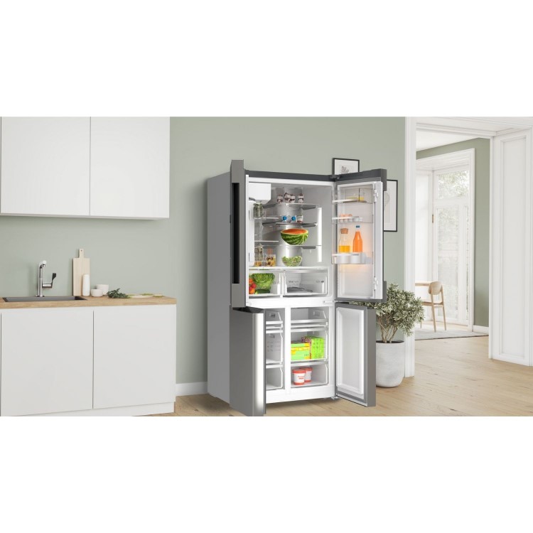 Bosch Series 6 574 Litre Four Door Freestanding Fridge Freezer - Brushed Steel