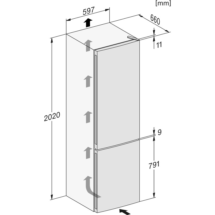 Miele 368 Litre 60/40 Freestanding Fridge Freezer - Silver