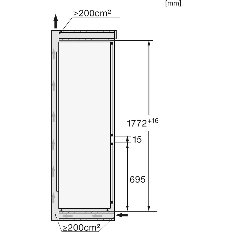 Miele 253 Litre 70/30 Integrated Fridge Freezer