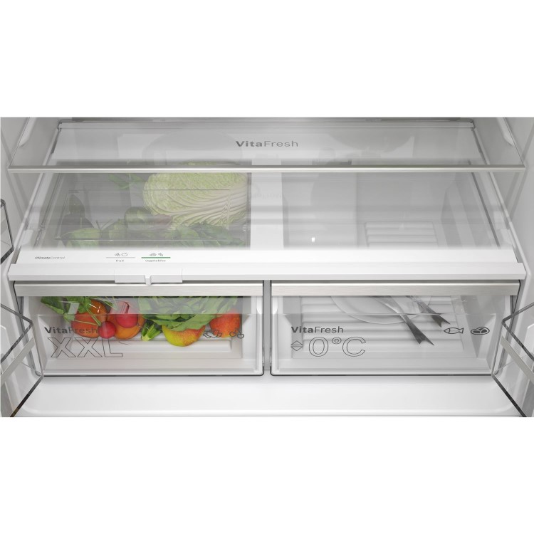 Refurbished Bosch Series 6 KFN96AXEA 605 Litre Frost Free American Fridge Freezer With Multiflow Black Stainless Steel