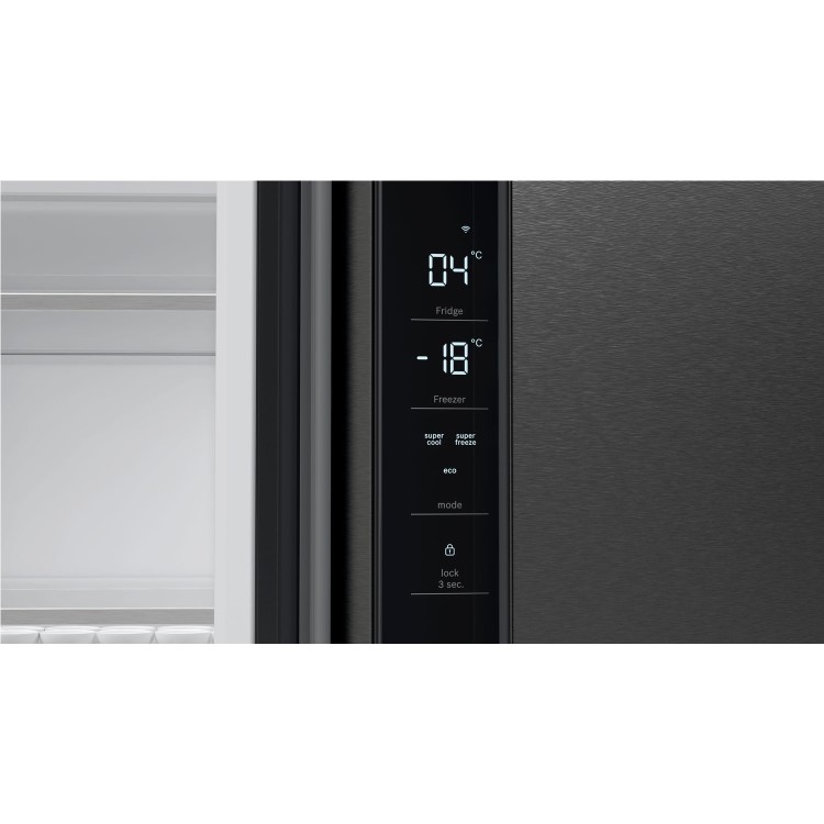 Refurbished Bosch Series 6 KFN96AXEA 605 Litre Frost Free American Fridge Freezer With Multiflow Black Stainless Steel