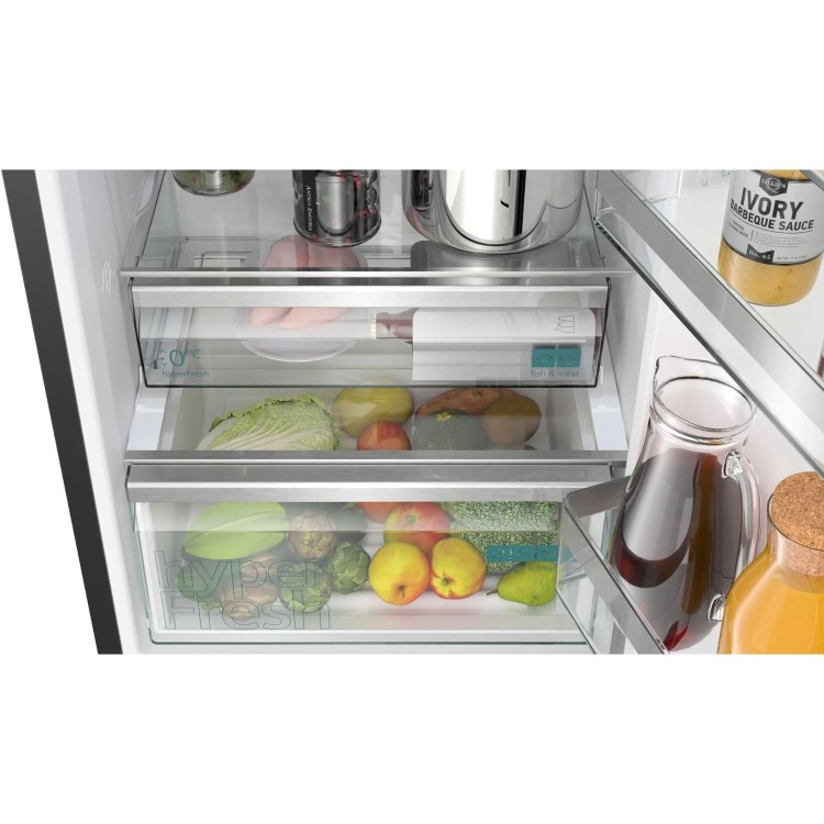 Siemens iQ500 363 Litre 70/30 Freestanding Fridge Freezer - Black steel