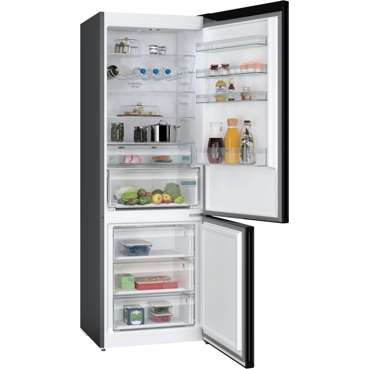 Refurbished Siemens iQ300 KG49NXXDF Freestanding 440 Litre 60/40 Frost Free Fridge Freezer Black Stainless Steel