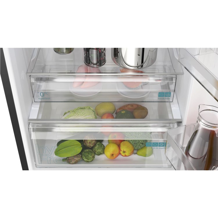 Refurbished Siemens iQ300 KG49NXXDF Freestanding 440 Litre 60/40 Frost Free Fridge Freezer Black Stainless Steel