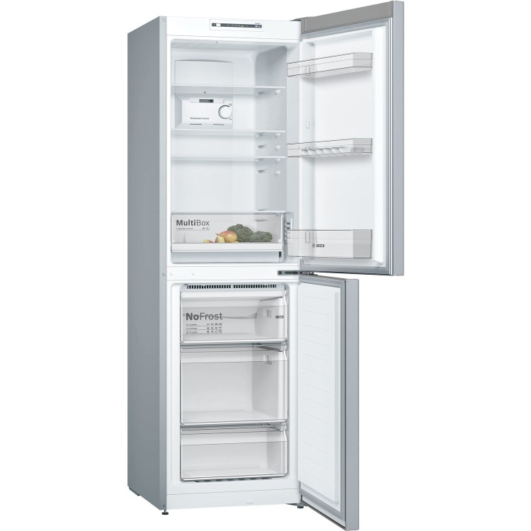 Refurbished Bosch Serie 2 KGN34NLEAG Freestanding 300 Litre 50/50 Frost Free Fridge Freezer Stainless Steel