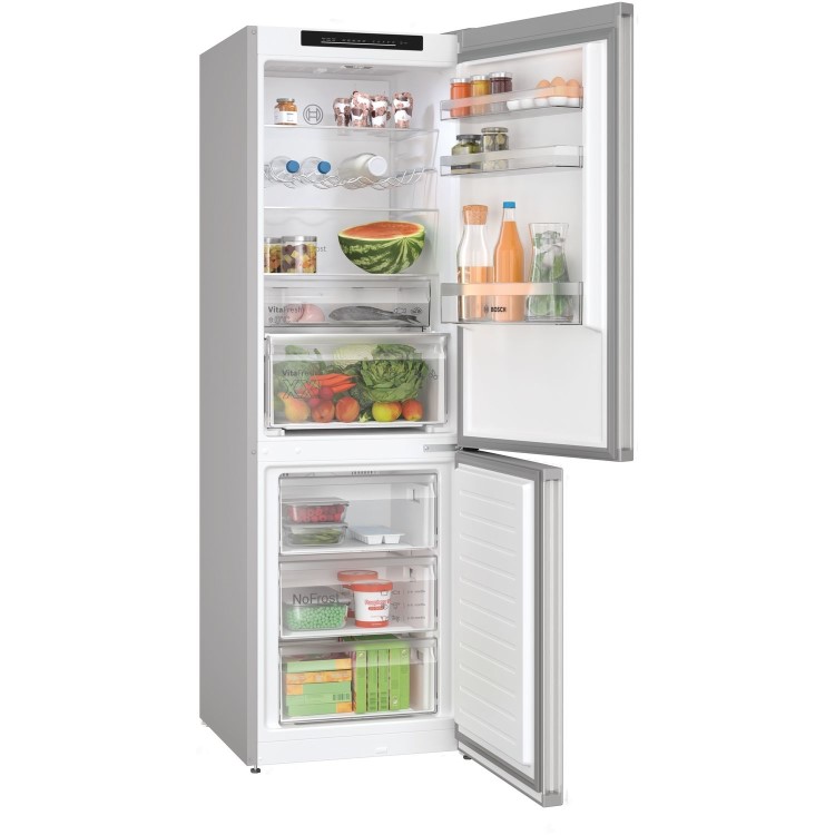 Bosch Series 4 321 Litre 60/40 Freestanding Fridge Freezer - Stainless Steel Look