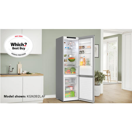 Refurbished Bosch Series 4 KGN392LAF Freestanding 363 Litre 70/30 Frost Free Fridge Freezer Stainless Steel