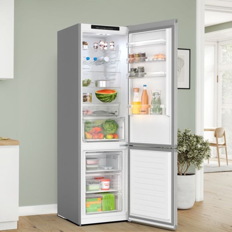 Refurbished Bosch Series 4 KGN392LAF Freestanding 363 Litre 70/30 Frost Free Fridge Freezer Stainless Steel