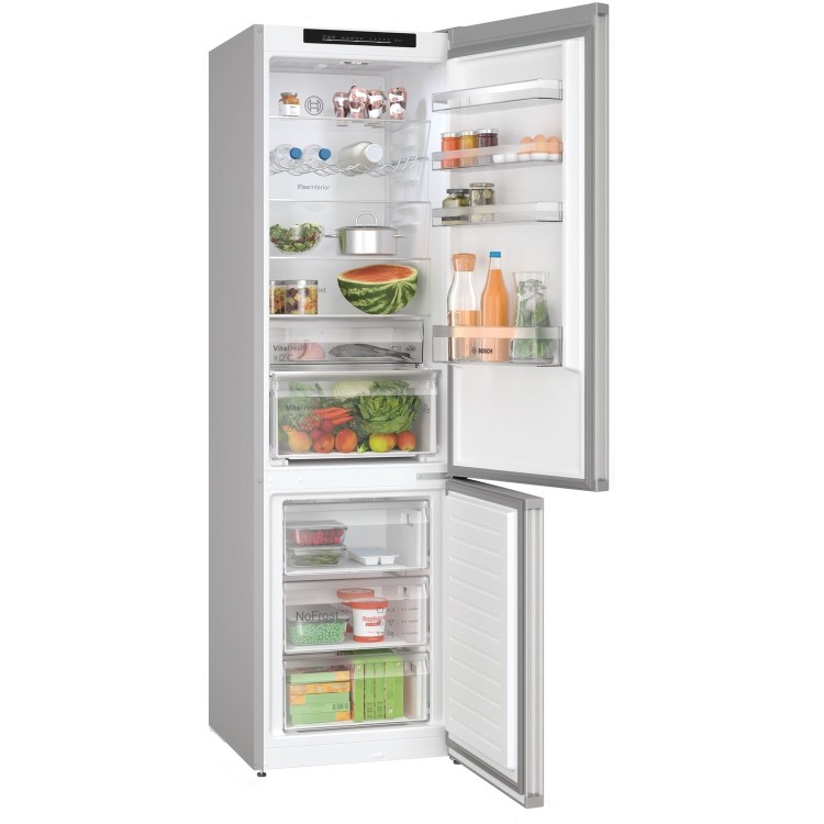 Refurbished Bosch Series 4 363 Litre 70/30 Freestanding Fridge Freezer - Inox-Look