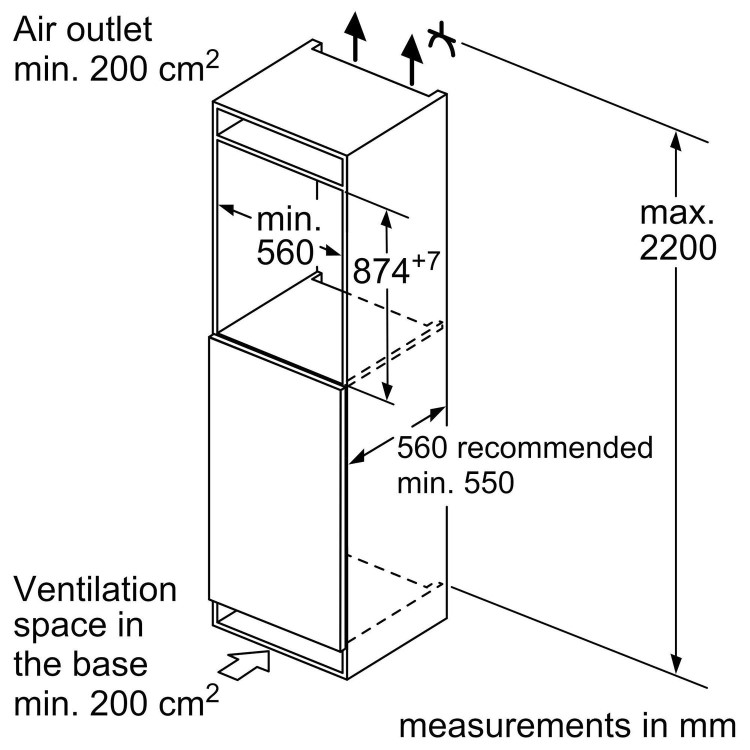 Neff N50 136 Litre In-column Integrated Fridge