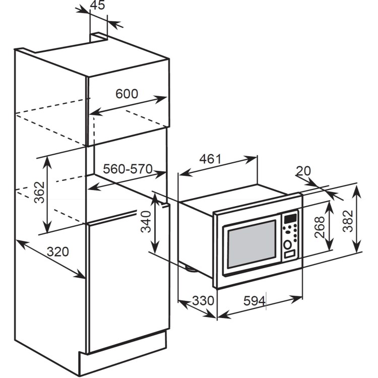 Kitchen Solutions KISMW1 Built in Microwave Oven