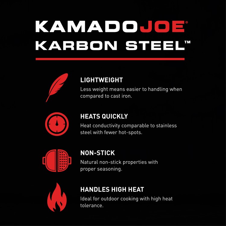 Kamado Joe Karbon Steel Classic Joe BBQ Griddle - Black