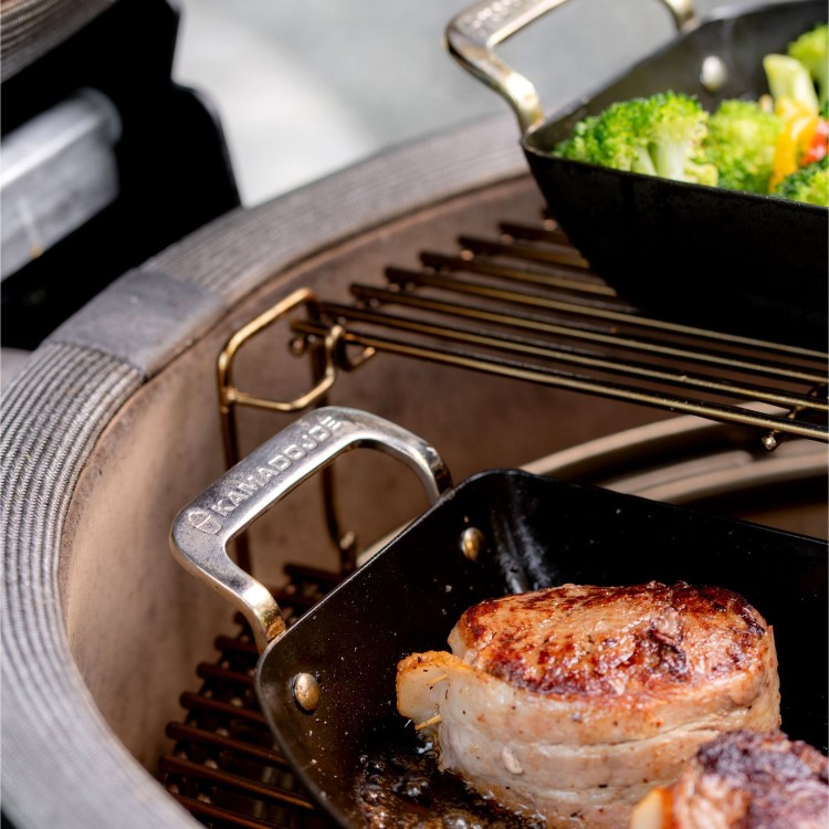 Kamado Joe Karbon Steel Half-Moon BBQ Pan - Black