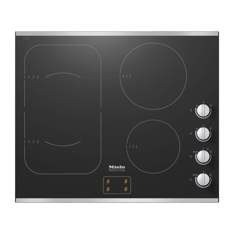 Miele KM6325 KM 6325 62cm Wide 4 Zone Induction Hob With PowerFlex Zones - Stainless Steel Trim