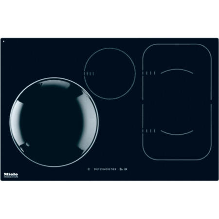 Miele KM6356 Black 79cm Four Zone Induction Hob With Integrated Wok Zone