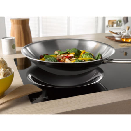 Miele KM6356 Black 79cm Four Zone Induction Hob With Integrated Wok Zone