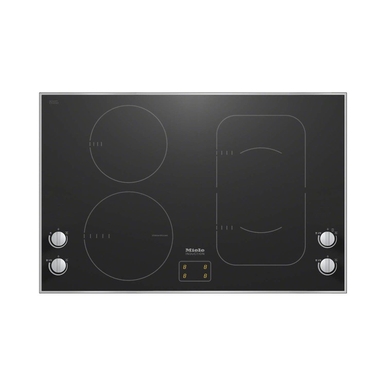 Miele KM6363-1 81cm Wide 4 Zone Induction Hob With PowerFlex & WaterBoost Zone Stainless Steel Trim