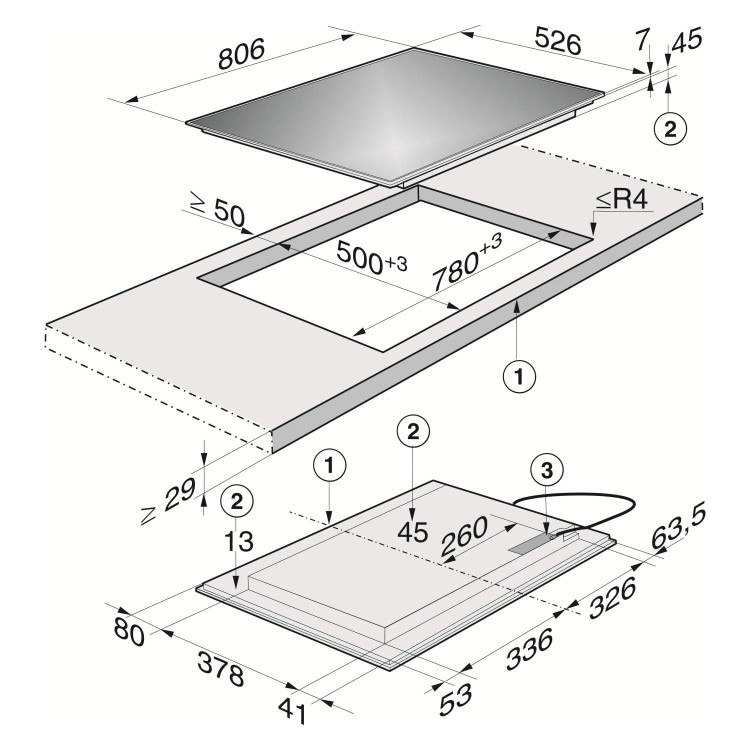 Miele KM6366 80.6cm Wide 6 Zone Induction Hob With 6 PowerFlex Zones - Stainless Steel Frame