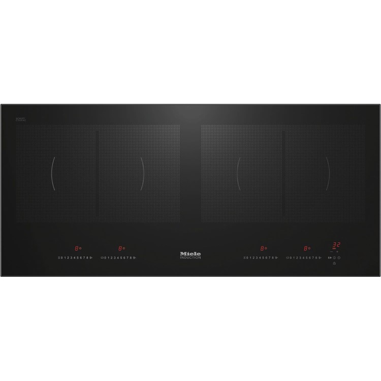 Miele KM6381 DirectSelect 92cm 4 Zone Induction Hob With 4 PowerFlex Zones And Bevelled Edges - Black