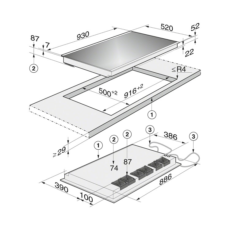 Miele KM6395 90m Zoneless Induction Hob With Stainless Steel Frame