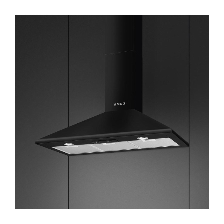 Smeg 90cm Chimney Cooker Hood - Black