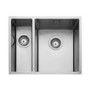 Rangemaster Kube 1.5 Bowl Inset / Undermount Chrome Stainless Steel Kitchen Sink- 560mm x 440mm