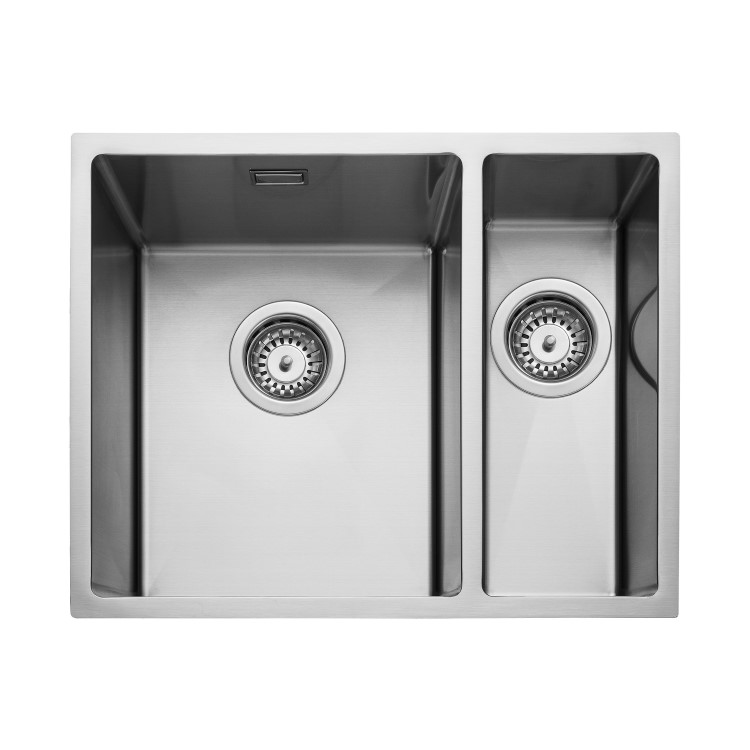 Rangemaster Kube 1.5 Bowl Inset / Undermount Chrome Stainless Steel Kitchen Sink- 560mm x 440mm