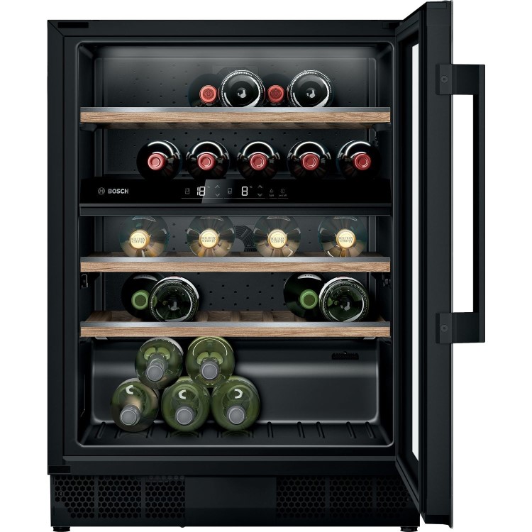 Bosch Series 6 44 Bottle Capacity Dual Zone Built-in Wine Cooler - Black