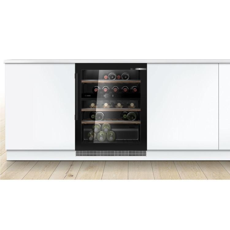 Bosch Series 6 44 Bottle Capacity Dual Zone Built-in Wine Cooler - Black