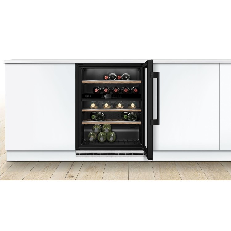 Bosch Series 6 44 Bottle Capacity Dual Zone Built-in Wine Cooler - Black