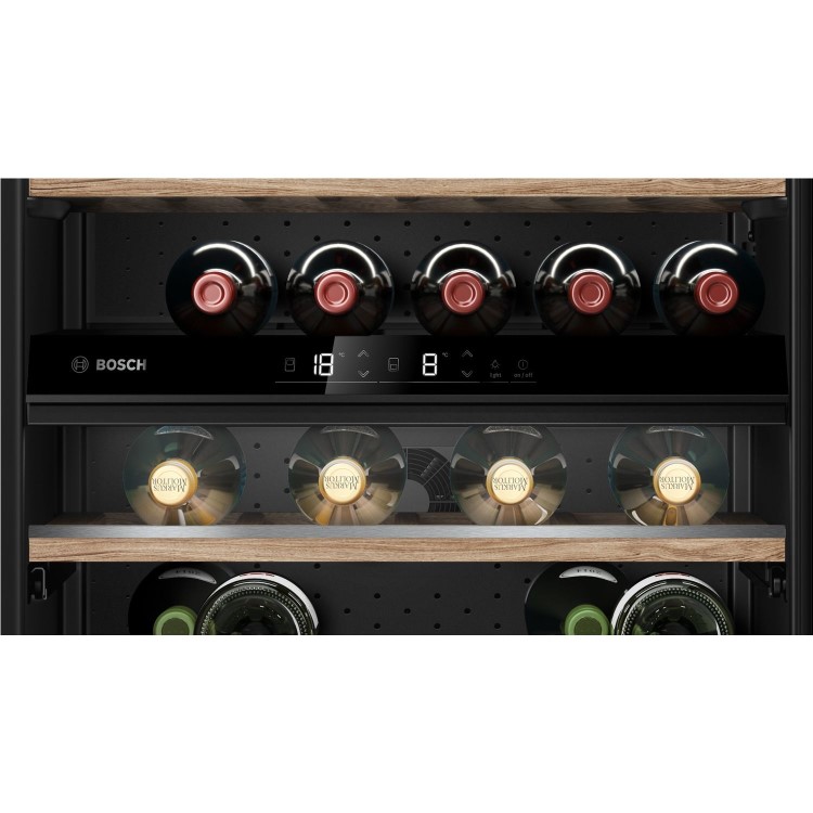 Bosch Series 6 44 Bottle Capacity Dual Zone Built-in Wine Cooler - Black