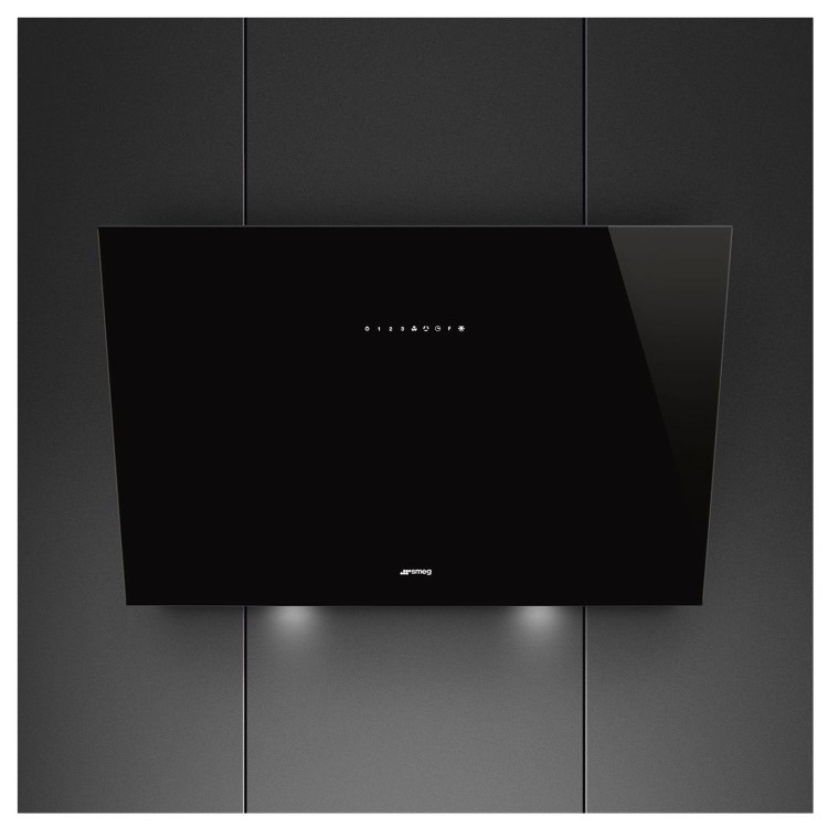 Smeg 90cm Angled Chimney Cooker Hood - Black