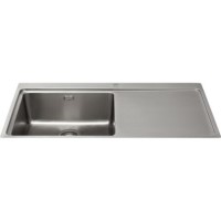 Single Bowl Chrome Stainless Steel Kitchen Sink with Right Hand Drainer - CDA