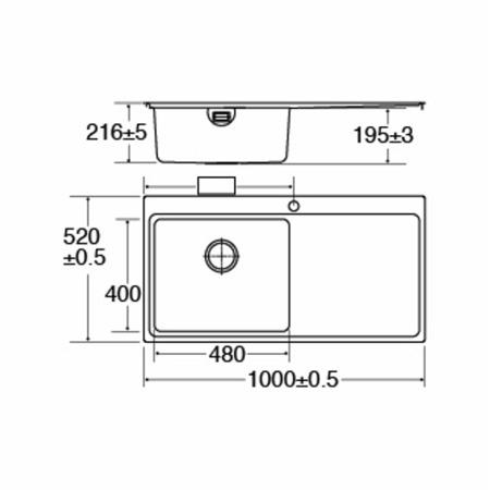 Single Bowl Chrome Stainless Steel Kitchen Sink with Right Hand Drainer - CDA