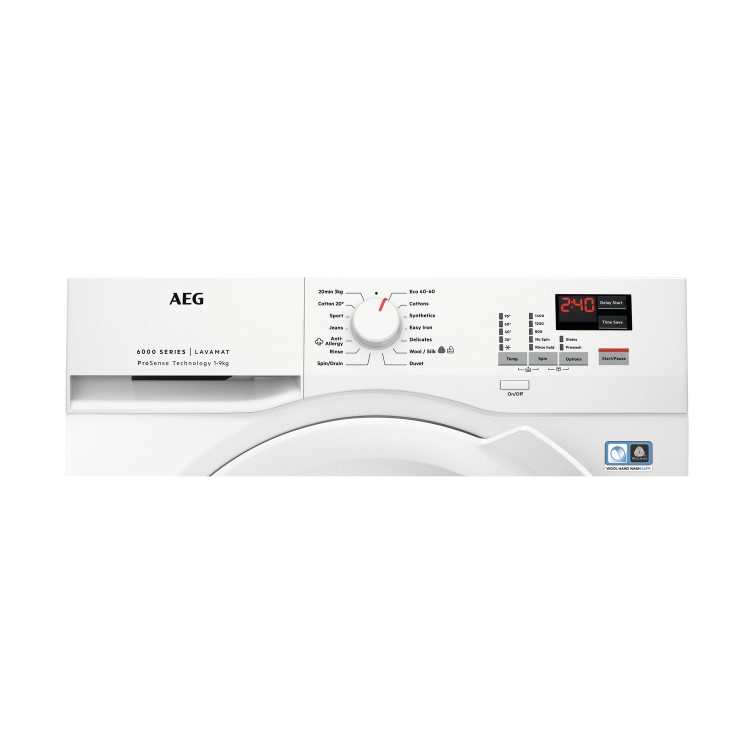 AEG 6000 Series ProSense&reg; 9kg 1400rpm Washing Machine - White