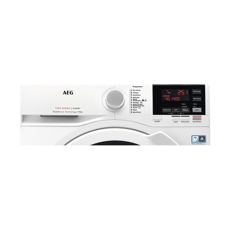 Refurbished AEG DualSense L7WBG751R Freestanding 7/5KG 1400 Spin Washer Dryer White