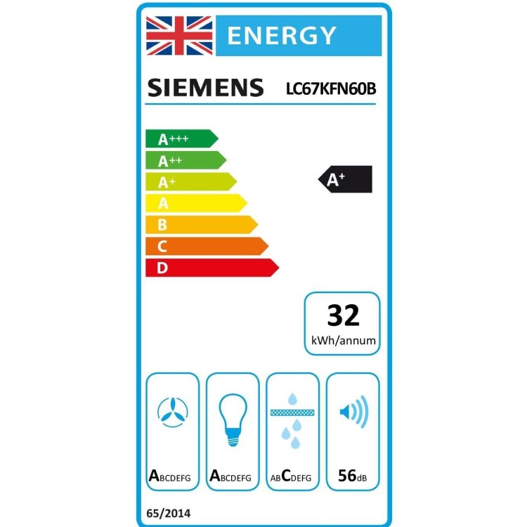 Siemens 60cm Wall-Mounted Chimney Hood - Black